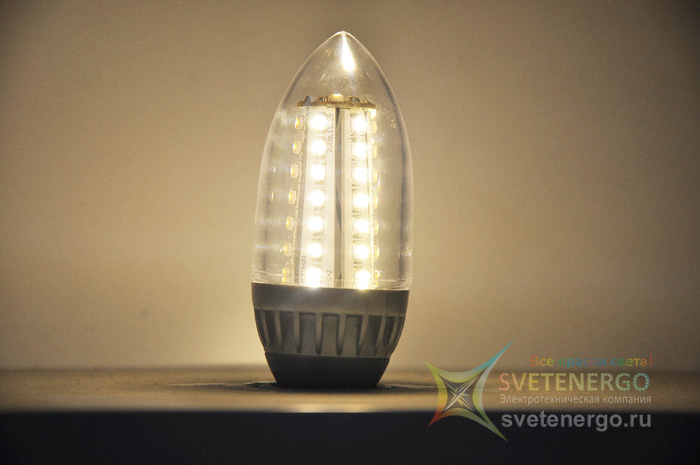 Светодиодная лампа миньон с цоколем E27 3 Ватт, тёплый белый