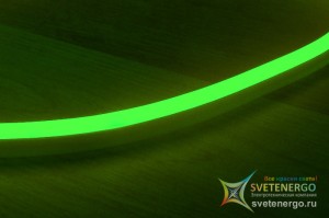 Гибкий неон супер яркий на белой подложке, 240V, зелёный