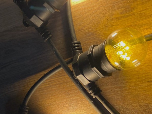 Лампа светодиодная для белт лайт, прозрачная колба, жёлтая 45 мм