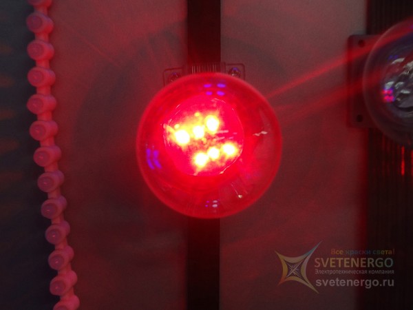 Лампа светодиодная для белт лайт, прозрачная колба, красная 45 мм