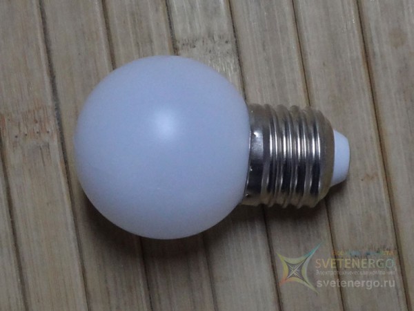 Лампа светодиодная с матовой белой колбой, 45 мм, холодный белый