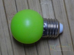 Лампа светодиодная с матовой зелёной колбой, 45 мм, зелёный