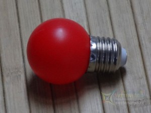 Лампа светодиодная с матовой красной колбой, 45 мм, красный