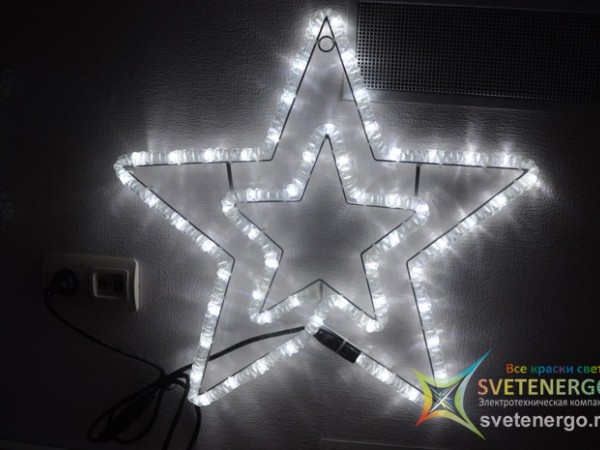 Светодиодный новогодний мотив «Звезда» 56 см., цвет белый