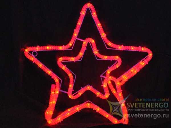 Светодиодный новогодний мотив «Звезда» 56 см., цвет красный