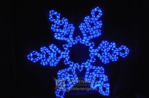 Светодиодный новогодний мотив «Снежинка» 90 см., цвет синий